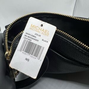 Michael Kors Julia Black Leather Messenger Bag